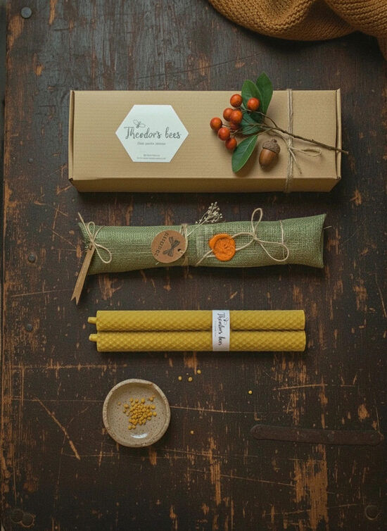 Dabīgā Latvijas bišu vaska galda sveces Kolekcija “MEDUS GAISMA” 