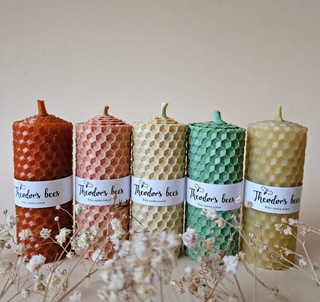 “Warm” beewax candles set 5 x (8 cm x 3 cm)