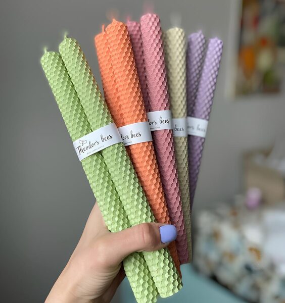 Galda 2 sveču komplekts (2 sveces izmērs ⌀ 2 x 26 cm)